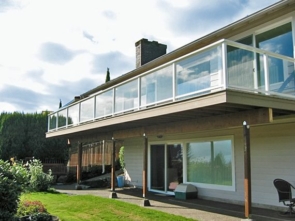 White Solid Glass Railing - Hillsboro, OR