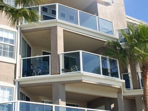 White Solid Glass Railing - San Diego, CA