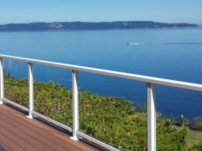 White Solid Glass Railing Seattle WA